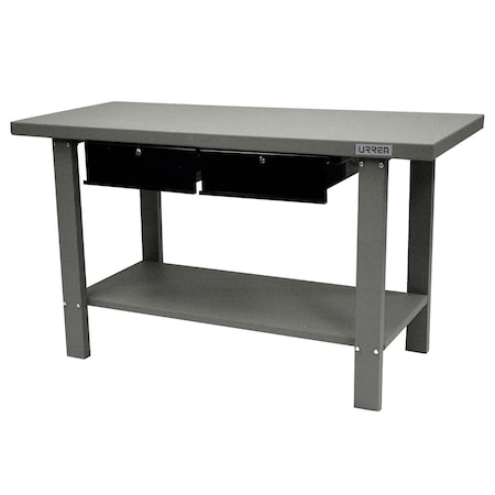 Urrea 59 in, 2-drawer industrial steel workbench I59W2